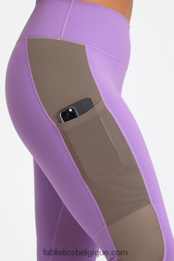 legging taille haute powerhold nomade 40 femmes Fabletics 404P0T746 ultraviolet/écorce de saule