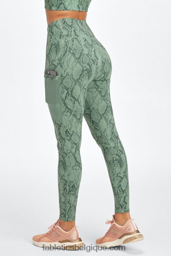 legging taille haute powerhold nomade 40 femmes Fabletics 404P0T747 léopard cerise électrique/cerise électrique