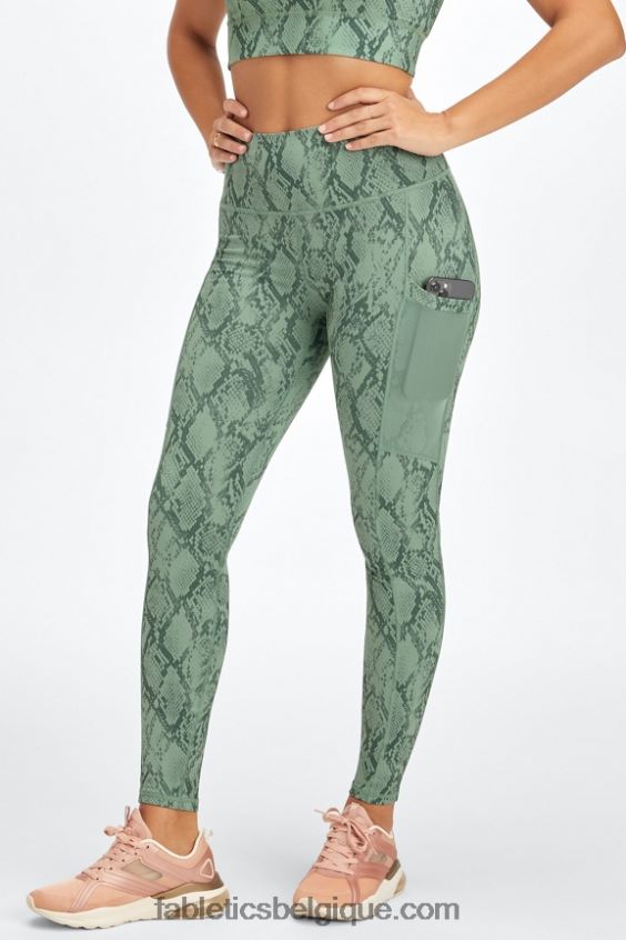 legging taille haute powerhold nomade 40 femmes Fabletics 404P0T747 léopard cerise électrique/cerise électrique