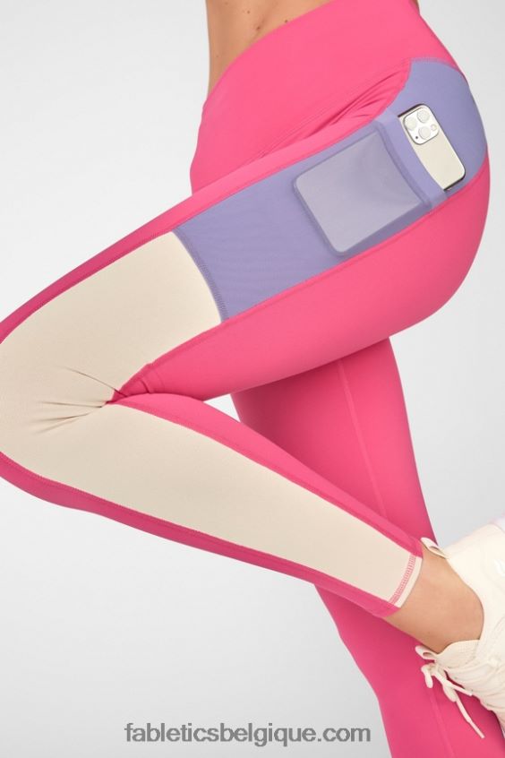 legging taille haute powerhold nomade 42 femmes Fabletics 404P0T757 peluche rose/violette/tapioca