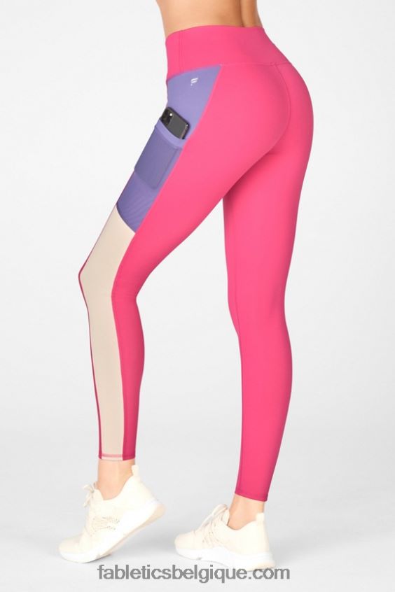 legging taille haute powerhold nomade 42 femmes Fabletics 404P0T757 peluche rose/violette/tapioca