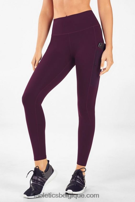 legging taille haute powerhold nomade 43 femmes Fabletics 404P0T758 pointe blanche/noire