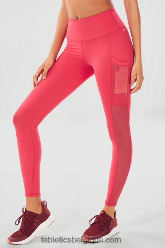 legging taille haute powerhold nomade 43 femmes Fabletics 404P0T762 rose ardoise/rouge adrénaline