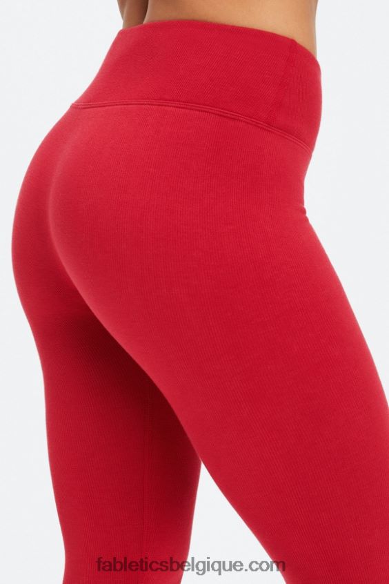 legging à taille haute sans couture femmes Fabletics 404P0T833 barre de logo rouge foncé/la