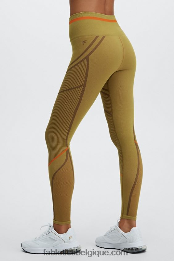 legging taille haute sans coutures en jacquard femmes Fabletics 404P0T1210 olive chaude/multi