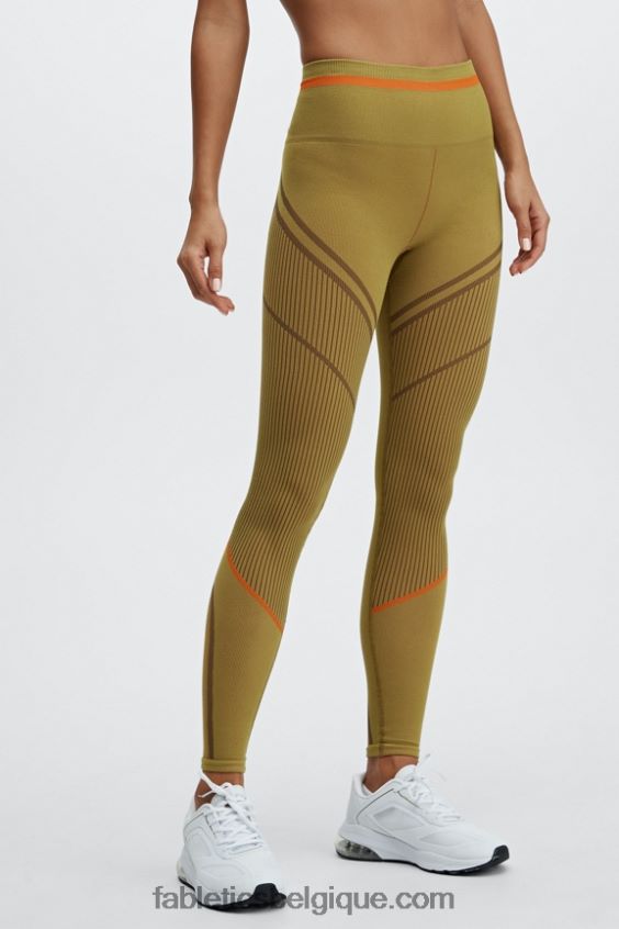legging taille haute sans coutures en jacquard femmes Fabletics 404P0T1210 olive chaude/multi