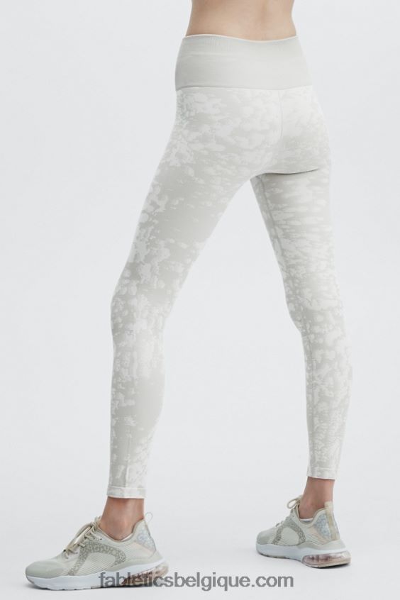 legging à taille haute sans coutures femmes Fabletics 404P0T1195 gris clair/blanc