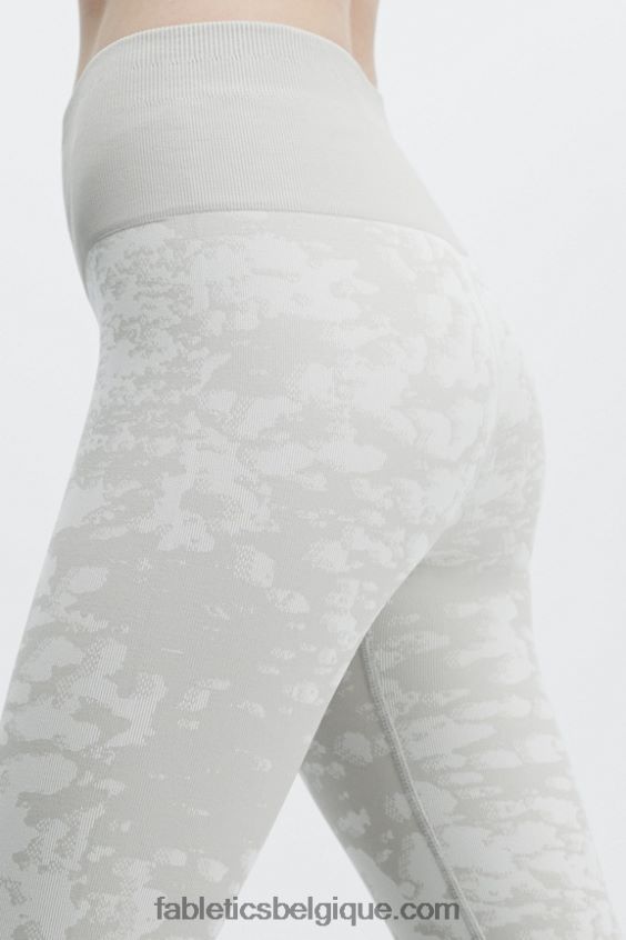 legging à taille haute sans coutures femmes Fabletics 404P0T1195 gris clair/blanc