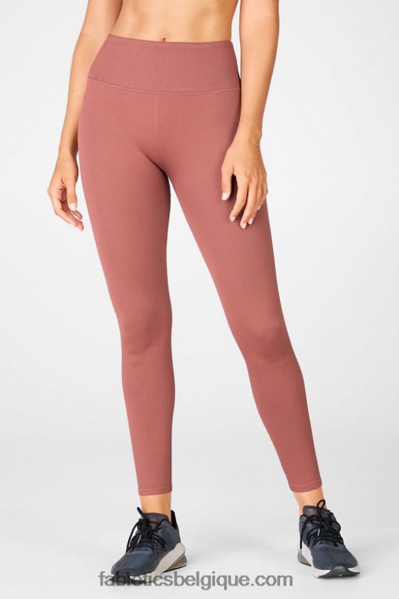 legging taille haute sans coutures à lacets femmes Fabletics 404P0T1296 moka cerise