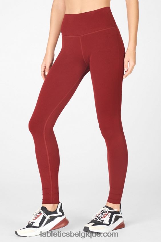 legging taille haute taille haute sculptknit femmes Fabletics 404P0T1217 rouge ombrie