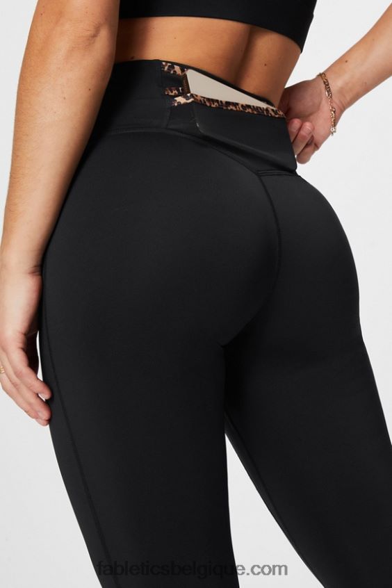 legging à taille haute trinity motion365+ femmes Fabletics 404P0T954 guépard noir/ondé