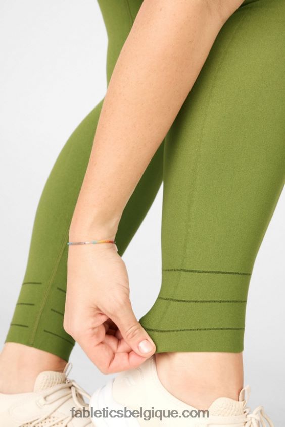 legging terre taille haute en maille sculpturale femmes Fabletics 404P0T1314 basilic/grizzly