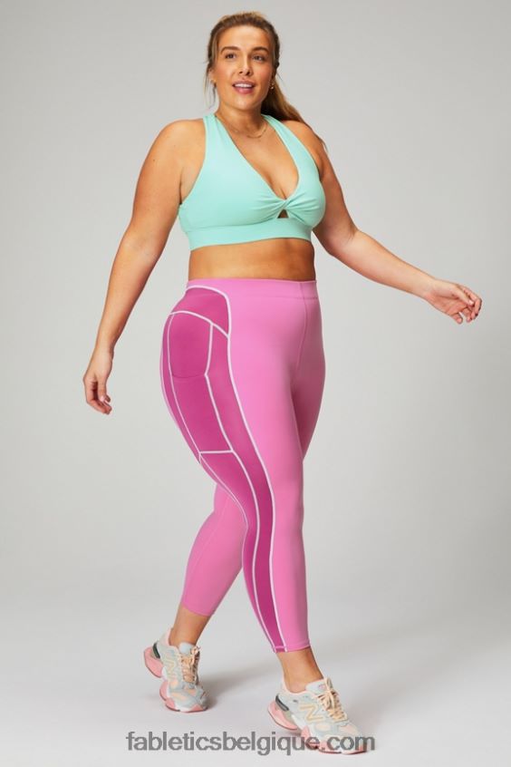 motion365+ legging taille haute 7/8 femmes Fabletics 404P0T1025 pop rose/joues roses/baie brumeuse