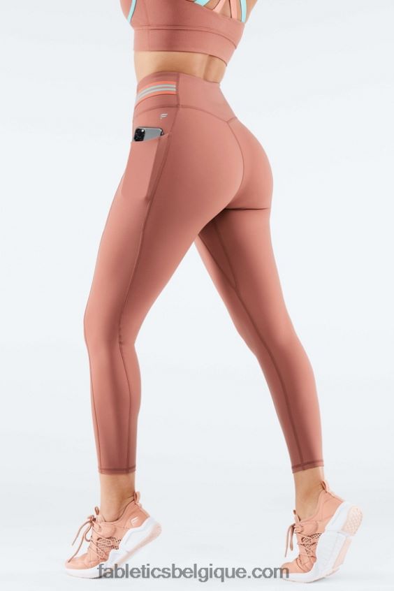 motion365 legging taille haute 7/8 femmes Fabletics 404P0T1160 terra / piscine / brume de corail