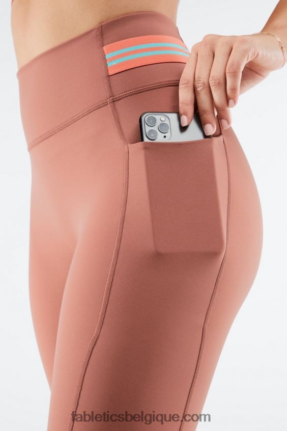 motion365 legging taille haute 7/8 femmes Fabletics 404P0T1160 terra / piscine / brume de corail