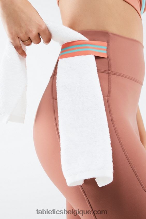 motion365 legging taille haute 7/8 femmes Fabletics 404P0T1160 terra / piscine / brume de corail