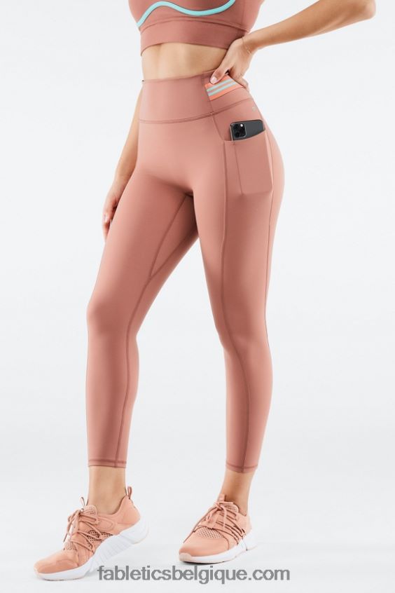 motion365 legging taille haute 7/8 femmes Fabletics 404P0T1160 terra / piscine / brume de corail
