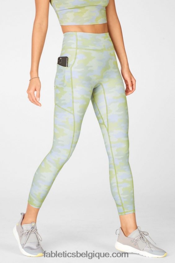 motion365 legging taille haute 7/8 femmes Fabletics 404P0T1161 camouflage gris à pois