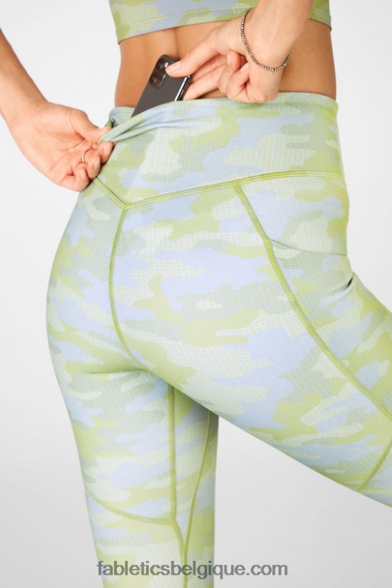 motion365 legging taille haute 7/8 femmes Fabletics 404P0T1161 camouflage gris à pois