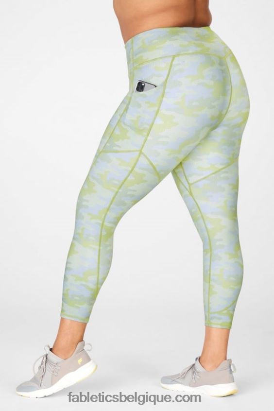 motion365 legging taille haute 7/8 femmes Fabletics 404P0T1162 camouflage gris à pois