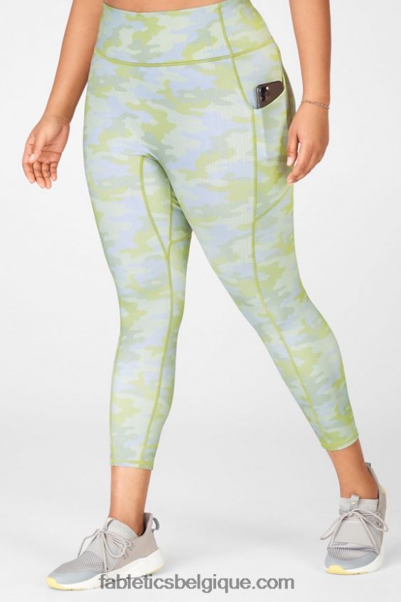 motion365 legging taille haute 7/8 femmes Fabletics 404P0T1162 camouflage gris à pois