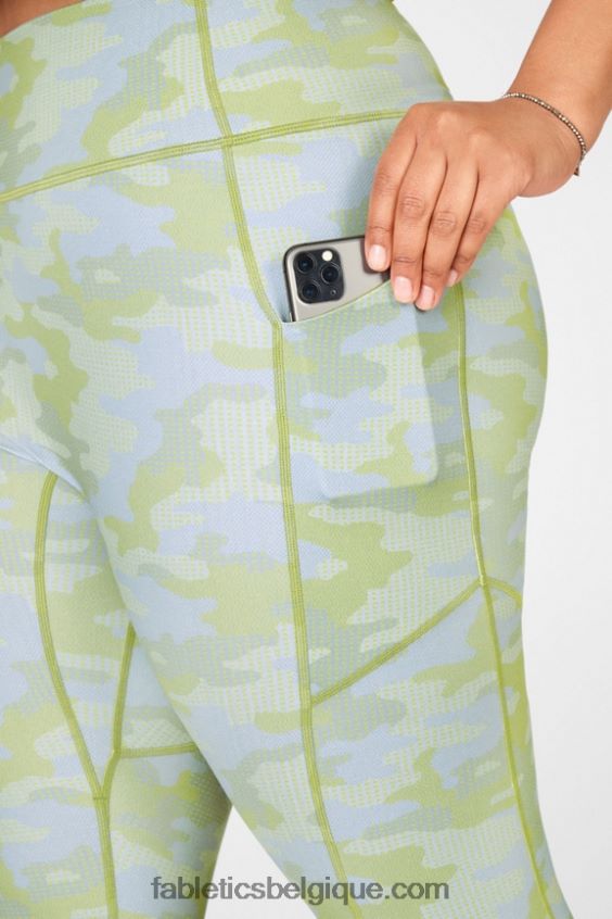 motion365 legging taille haute 7/8 femmes Fabletics 404P0T1162 camouflage gris à pois