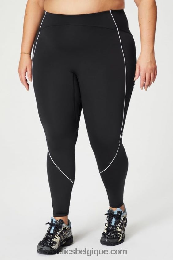 motion365+ legging taille haute passepoilé femmes Fabletics 404P0T998 noir/blanc classique