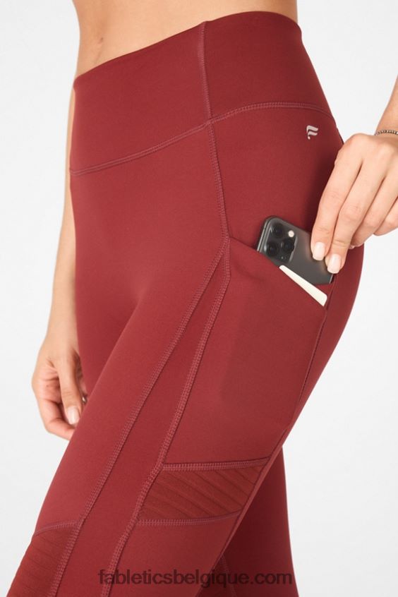 n\'importe où motion365 legging moto taille haute 7/8 femmes Fabletics 404P0T1232 rouge ombrie