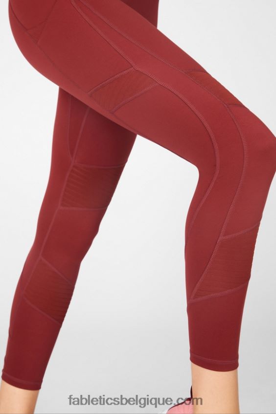 n\'importe où motion365 legging moto taille haute 7/8 femmes Fabletics 404P0T1232 rouge ombrie
