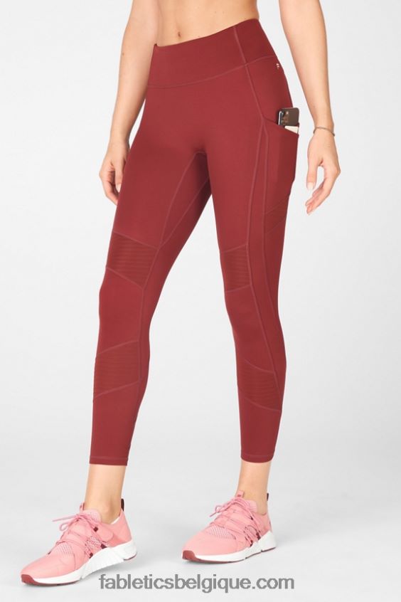 n\'importe où motion365 legging moto taille haute 7/8 femmes Fabletics 404P0T1232 rouge ombrie