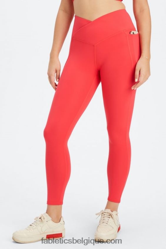 oasis pureluxe hw crossover 7/8 legging femmes Fabletics 404P0T931 rouge fraise