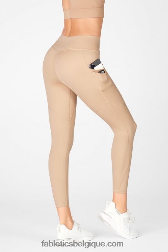 poche taille haute trinity 7/8 femmes Fabletics 404P0T1305 chamois