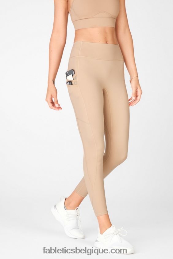 poche taille haute trinity 7/8 femmes Fabletics 404P0T1305 chamois