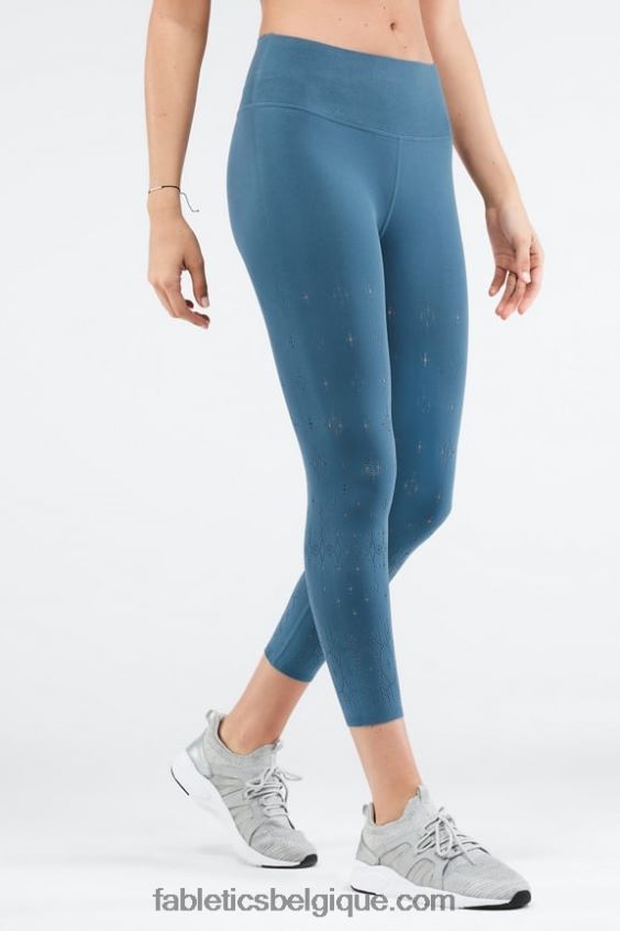 taille haute sculptknit oeillet 7/8 femmes Fabletics 404P0T1309 fer bleu