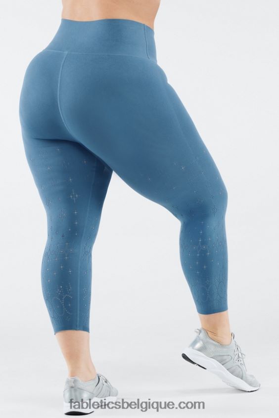 taille haute sculptknit oeillet 7/8 femmes Fabletics 404P0T1310 fer bleu