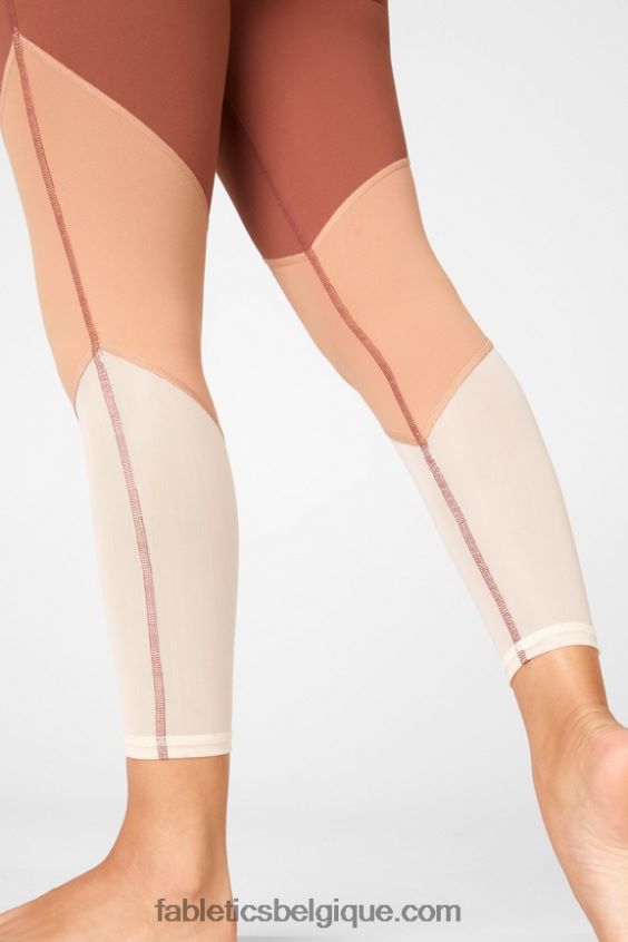 zone taille haute 7/8 femmes Fabletics 404P0T1049 acajou/driftscape/sable