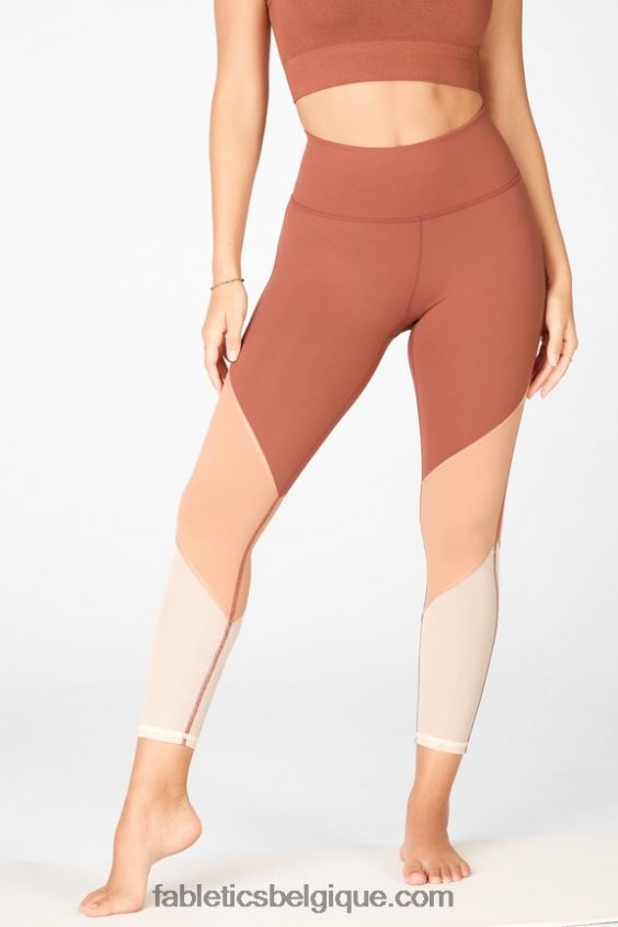 zone taille haute 7/8 femmes Fabletics 404P0T1049 acajou/driftscape/sable