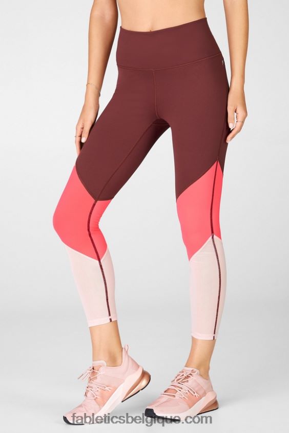 zone taille haute 7/8 femmes Fabletics 404P0T1051 rouille/rose du désert/rose nacré