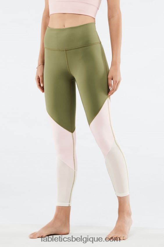 zone taille haute 7/8 femmes Fabletics 404P0T1053 eucalyptus/nuage rose/noix de coco