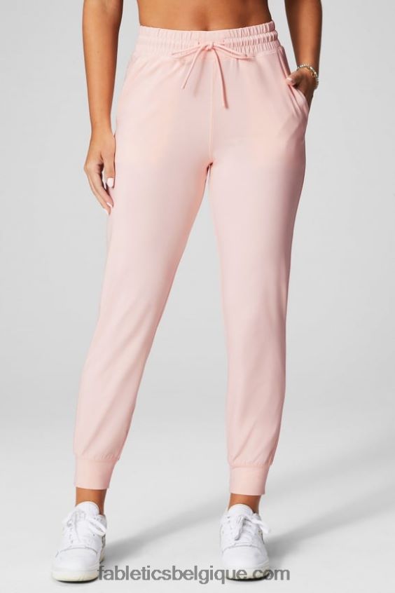 jogger performant à taille haute femmes Fabletics 404P0T36 gris clair chiné/latte