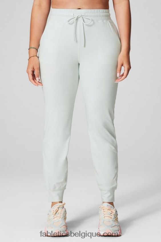 jogger performant à taille haute femmes Fabletics 404P0T37 gris clair chiné/latte