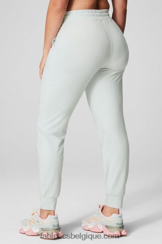 jogger performant à taille haute femmes Fabletics 404P0T37 gris clair chiné/latte