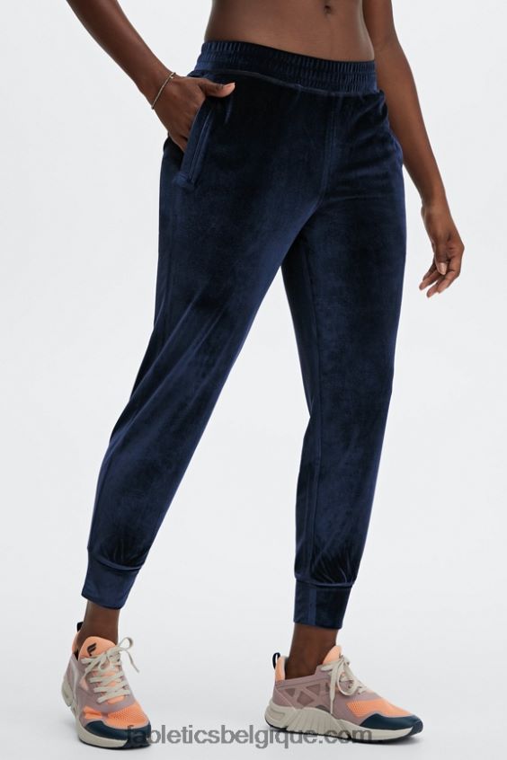 jogging en velours de luxe femmes Fabletics 404P0T147 punch pervenche/vert gazon