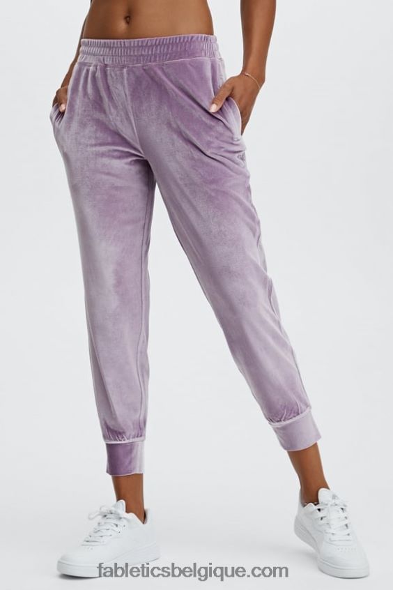 jogging en velours de luxe femmes Fabletics 404P0T150 punch olive/rose délavé