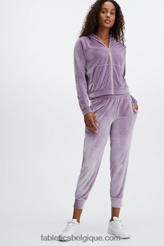jogging en velours de luxe femmes Fabletics 404P0T150 punch olive/rose délavé