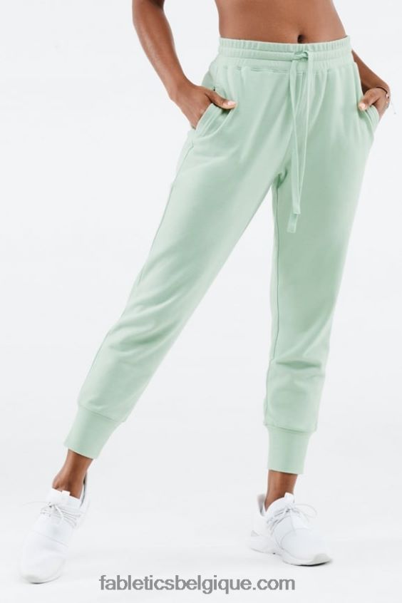 jogging éponge de luxe 3 femmes Fabletics 404P0T26 indigo délavé/blanc
