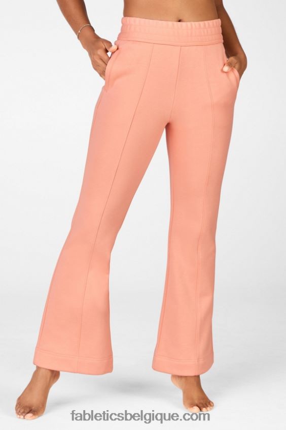 jogging évasé femmes Fabletics 404P0T138 orange passion/argent réfléchissant