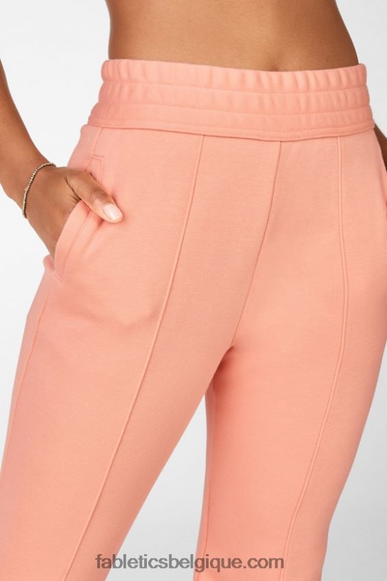 jogging évasé femmes Fabletics 404P0T138 orange passion/argent réfléchissant