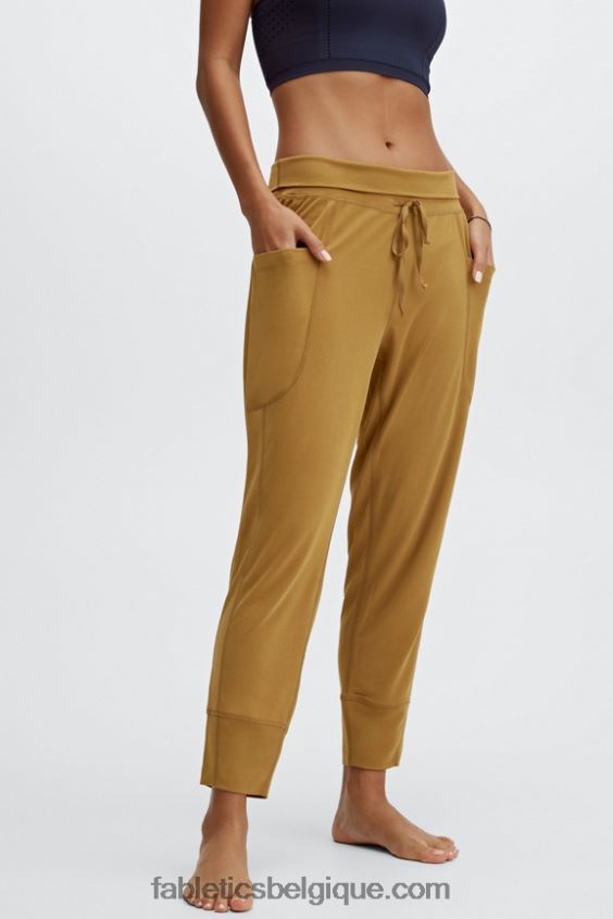 pantalon à cordon de serrage en maille élégante femmes Fabletics 404P0T154 noir/blanc classique