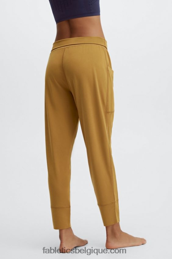 pantalon à cordon de serrage en maille élégante femmes Fabletics 404P0T154 noir/blanc classique